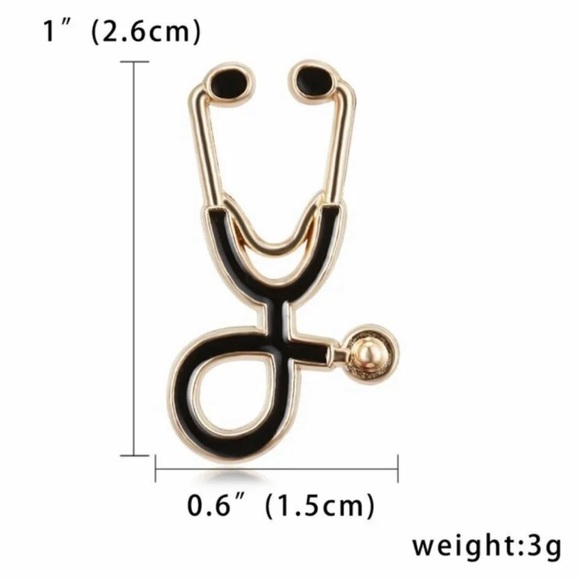 🆕 | Stethoscope | Black and Gold Brooch | Dr Pride - Picture 2 of 4